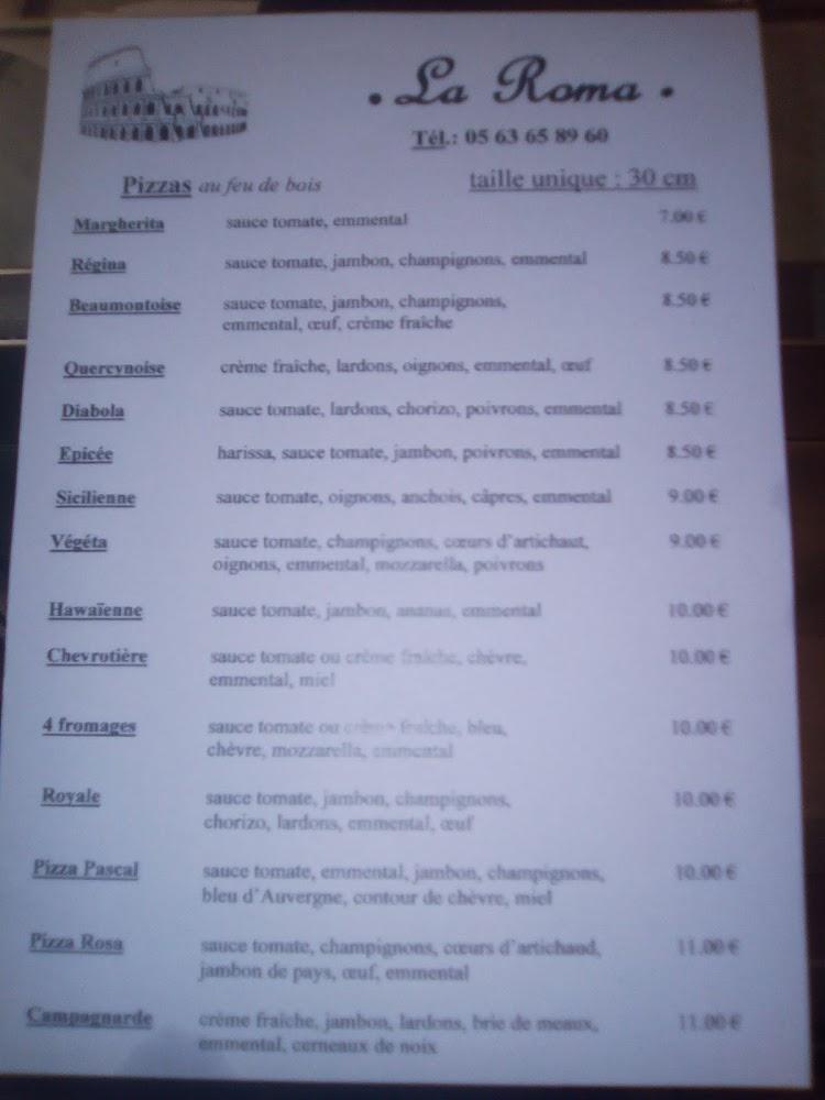 Roma pizza - Menu Image 1